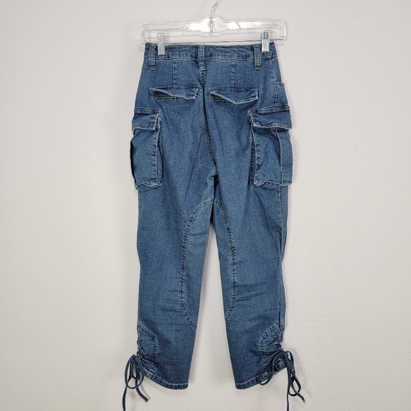 Fashion Nova Denim Flap Pocket Joggers Size XS - Picture 12 of 15